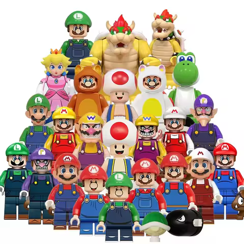 building block anime cartoon characters Chip Dale Woody Donald Duck Mario mini Assembly brick figuri