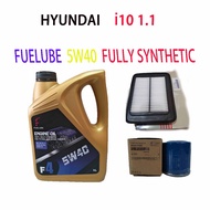 HYUNDAI i10 1.1  OIL FILTER + AIR FILTER + FUELUBE 5W40 FULLY SYNTHETIC  ENGINE OIL