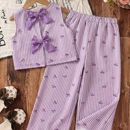 2pcs/Set Young Girl Ditsy Floral Sleeveless Top & Loose Casual Pants Set Kids Two Pieces Outfit Girl