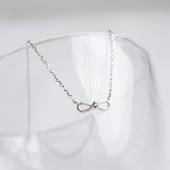倫敦藍托帕石925純銀無限設計項鍊