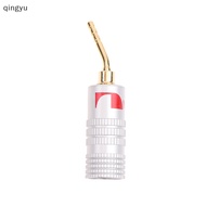 【QUSG】 2mm Banana Plug Nakamichi Gold Plated Speaker Cable Pin Angel Wire Screws Lock Connector For Musical HiFi Audio Hot