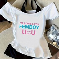Femboy Cropped Top - Kawaii Anime Alternative Streetwear Clearance Sale