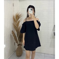 Dress Sabrina black / Tayla Dress Hitam / mini dress simple casual ss