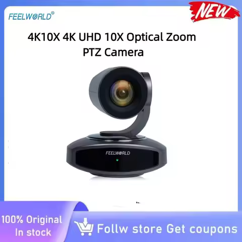 4K UHD PTZ Camera 10X Optical Zoom FEELWORLD 4K10X POE IP Camera HDMI USB Output Support OBS vMix Yo