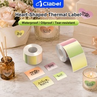 CLABEL Heart Shaped Thermal Label Sticker Waterproof Oilproof Sticker Paper Label Pelekat Comel for 