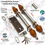 handle pintu rumah 1 set murah / gagang pintu rumah 1 set kunci panjang 40 cm stainlees kombinasi ka