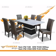 EUREKA C8622 5ft Rectangle Dining Table Set 6 Chair / Meja Makan (Deliver & Installation Klang Valle