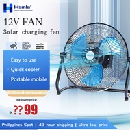 Hamle Solar Fan With Solar Panels Rechargeable Electric Fan 12-speed Outdoor Fan 7.4v 12v