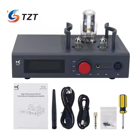 TZT xDuoo TA-32 Bluetooth5.1 Electronic Tube HiFi DAC Headphone Amplifier 3000mW Balanced Output wit