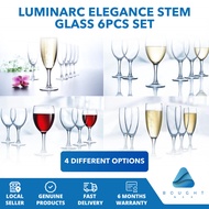 Luminarc Elegance Stem Glass 6pcs Set Red White Wine Champagne Glasses Flute Classic and Elegant Des