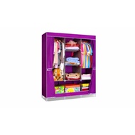 Waterproof Non-woven Multifunctional Side Open Wardrobe (Design 2) - Purple