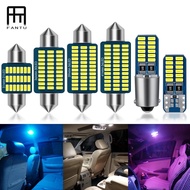 FANTUDZ 1Pcs T10 Led W5w Led Bulb C5w Ba9s T4w Led Canbus Festoon C10w 31/36/39/41Mm Led Warm White 