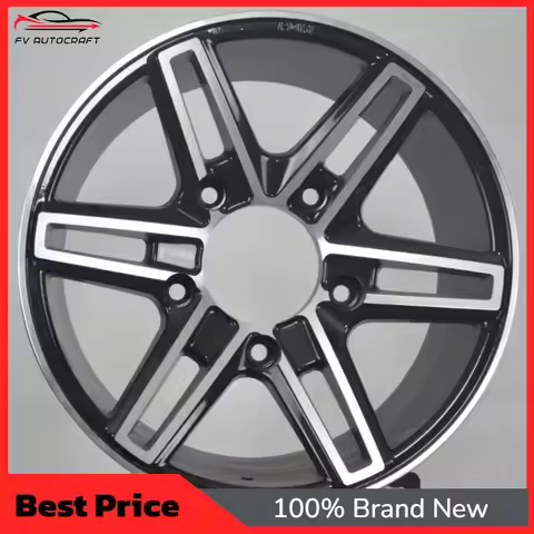 【2026】Factory Wholesale Retro Sport 5-Spoke Black Machined Alloy Wheels 15 16 Inch 5x139.7 5x160 6x1