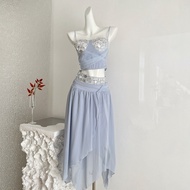 Your high-end Rhinestone Lalan Roman Contract outfit: Women's top + Irregular skirt
