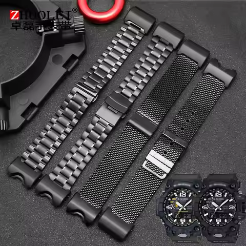 Milan Stainless Steel Watch Band Adapter For Casio Big Mud King GWG-1000-1A/A3/1A1 GB/GG Solid Strap