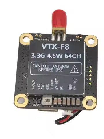 FlytoFPV VTX-F8 3.3G 4500mW VTX 64CH(3060-3500MHz)FPV wireless long-distance image transmission tran
