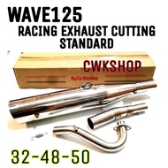 WAVE125 RACING EXHAUST CUTTING STANDARD HPSP 32/48/50  & 30/42/48 & 35/38 CROME