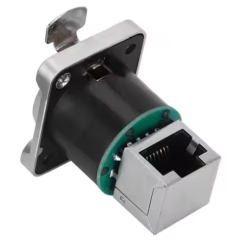 2 Pcs Fire Retardant RJ45 Angled Connector Round Insulator Zinc Alloy Chrome Plating Shell RJ45 Avia