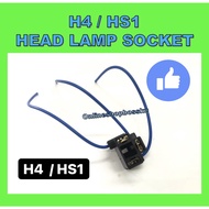 H4 HEAD LAMP SOCKET HS1 FRONT BULB SOKET SOKET LAMPU DEPAN TZM BONUS LC V4 V5 V6 H4 BULB SOCKET HS1 