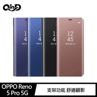 QinD OPPO Reno 5 Pro 5G 透視皮套(玫瑰金)