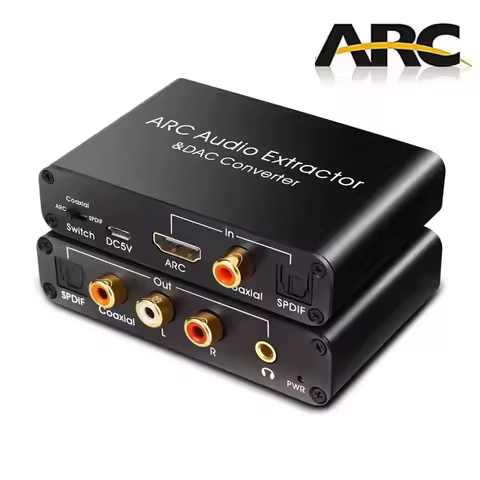 4K HDMI ARC Audio Extractor ARC To SPDIF Coaxial L/R Stereo 3.5mm Jack Audio Adapter Return Channel 