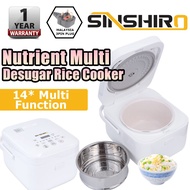 READY STOCK！！Sinshiro Nutrient Multifuntion Ceramic Non-stick Low Sugar Rice Cooker (3.0 Little)