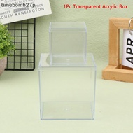 (time) 1Pc Transparent Acrylic Boxes With Cover Plastic Organizer Small Gift Square Paing Box Food C