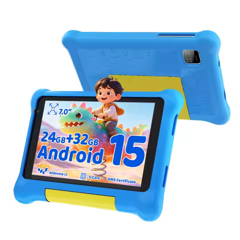BUFO KB09 7 Inch Kids Tablet Android 15 Go 24(3+21)GB+32GB Widevine L1 WiFi6 BT5.4 1TB Expandable Ch