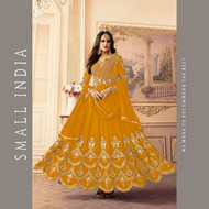 {**ส่งฟรี**} SMALL INDIA 🌷 Wedding Wear Anarkali Gown With Dupatta 🌷 Anarkali Suit Set