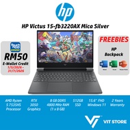 HP Victus Gaming Laptop 15-fb3220AX MICA SILVER CU2H3PA R5-7535HS RTX3050 6GD6 8GB DDR5 512GB 15.6" 