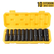 Drive Deep Extension Impact Socket 1/2 10 PCS 8-24mm Bahan Kuat Anti Karat - 6541