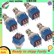6PCS Guitar Effect Pedal Switch 3PDT Foot Switch PCB Button Latching On-on 9 Pins True Bypass Blue
