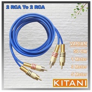 Top- RCA Audio Cable 2 To 2 RCA Gold 50Cm/1M/2M/3m/5M -Kitani