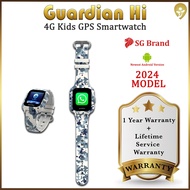 Guardian Hi 4G Kids GPS Smart Watch Singapore Brand - WhatsApp Model + Custom App Store (2024 Camo Grey)