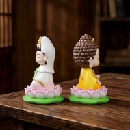 Buddhist Series Zen Good Luck Blessing Buddha Guanyin Cultural Creative Resin Home Desktop Decoratio