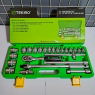 MATA Original Socket Wrench Set 24 Pcs Tekiro Hand Socket Bits 24pcs Plastic Box 6pt Socket Set