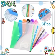 6PCS Envelopes Punched Pockets Binder Folders A4 Binder Folders 11 Holes Binder Pouch Set