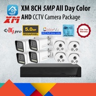 XM 8CH 5MP 2.5K IR CCTV Camera Set c/w 8CH 5M DVR + 8x 5MP AHD IR Camera - XMeye App