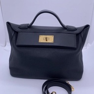 Hermes愛馬仕2424小號 黑色 金扣 c刻 尺寸29cm