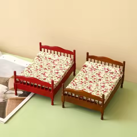 1:12 Dollhouse Miniature Bed Bedroom Study Room Decoration Furniture Model