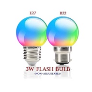 FLASH MULTI COLOUR BULB 3W B22/E27 LED LIGHT BULB