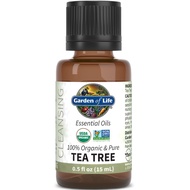 Essential Oil, Tea Tree 0.5 fl oz (15 mL), USDA Organic & Pure, Clean, Undiluted & Non-GMO - for Dif