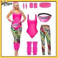 athena|  80s Leg Warmers Set Retro 80s Swimsuit Retro 80s Women's Tracksuit Set with Accessories Per