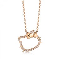 周生生 - Hello Kitty 18K玫瑰金鑽石頸鍊