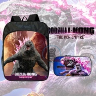 Tocotaz Children's School Bag Godzilla vs Kong New Empire Children's Backpack Bonus Pencil Case for 