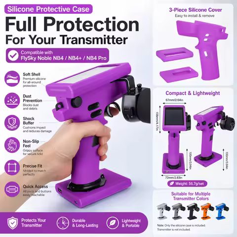 RC Parts Silicone Transmitter Protective Case Soft Shell Dust Prevention Cover for FlySky Noble NB4/