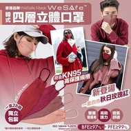 香港口罩品牌🇭🇰WeSafe韓式四層立體口罩秋色系列-紅色系