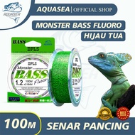 AQUASEA Tali Pancing  Bass FLUOROCARBON 100M Warna Hijau Tua Senar Pancing Fishing Line