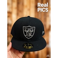 Baseball cap,   New Era NFL  Las Vegas Raiders 'Core Fitteds' 59FIFTY Fitted-black with grey Fully E