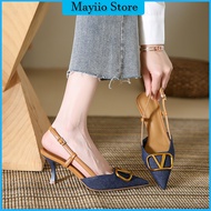 Denim heels for women classy 2 inch Heels for women pointed